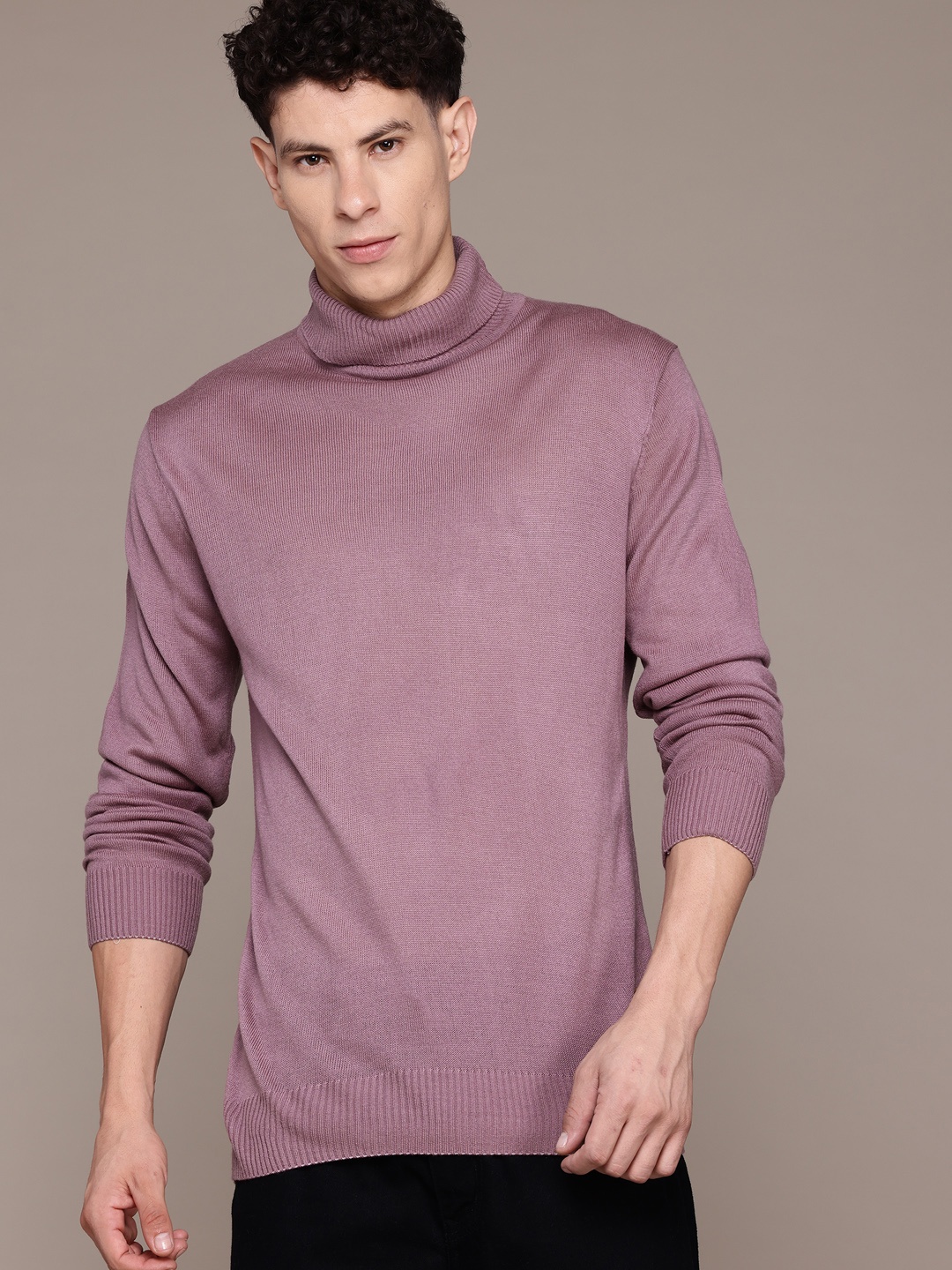 

The Roadster Lifestyle Co. Turtle-Neck Acrylic Pullover, Mauve