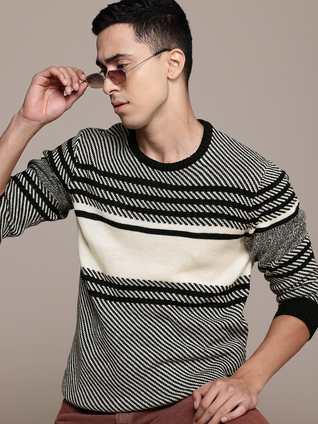 

The Roadster Lifestyle Co. Striped Pullover, Cream