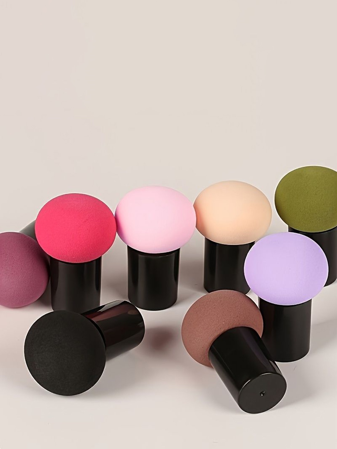 

CHRONEX Set Of 3 Mushroom Makeup Sponge With Storage Box, Assorted