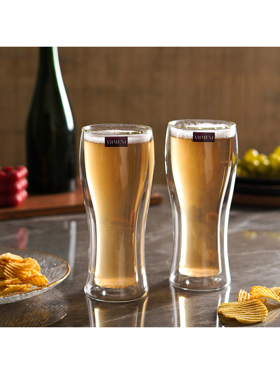 

THE ARTMENT Transparent 2 Pieces Dishwasher Safe Beer Glasses 490 ml