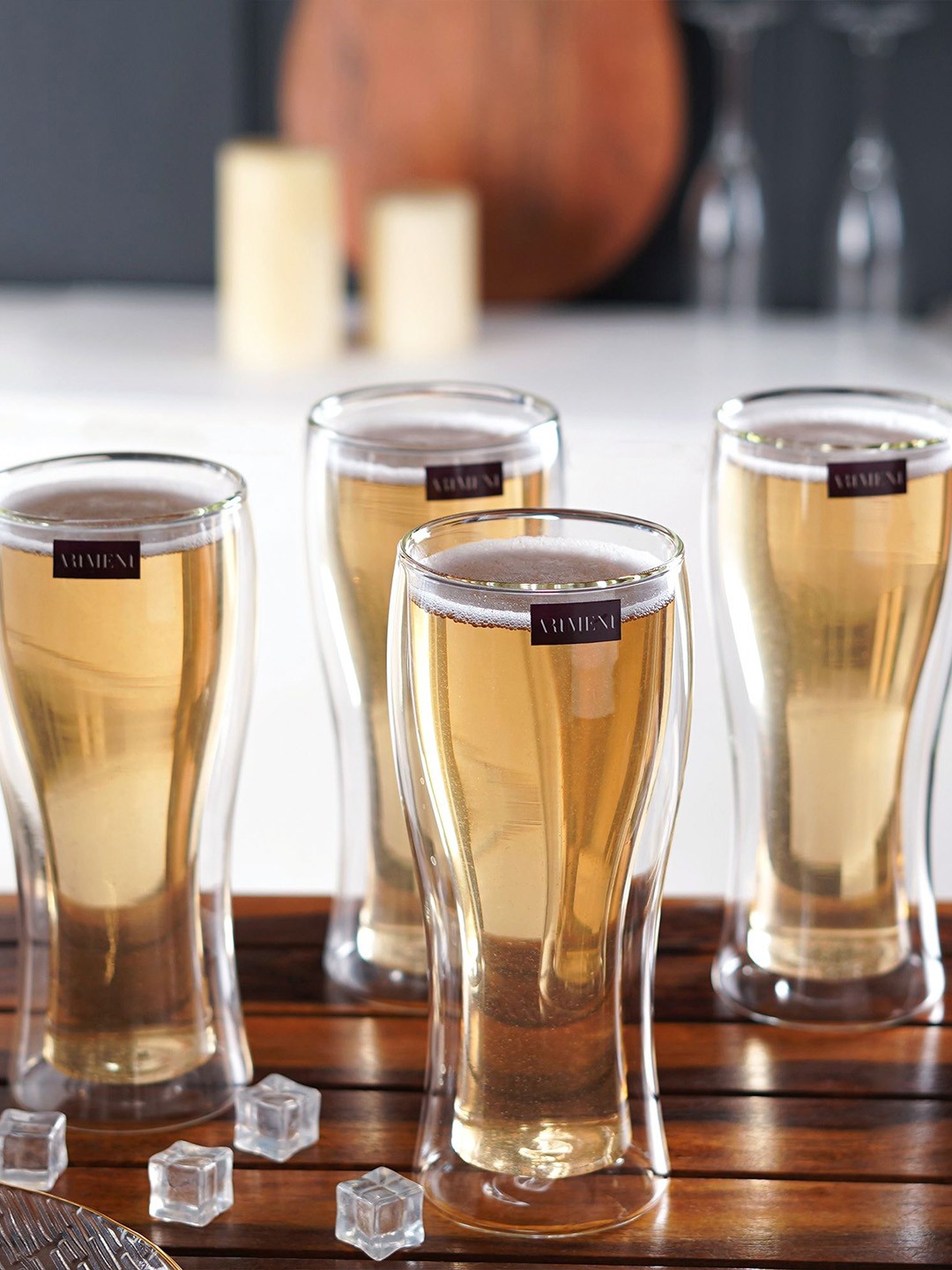 

THE ARTMENT Transparent 4 Pieces Beer Glasses 490ml Each