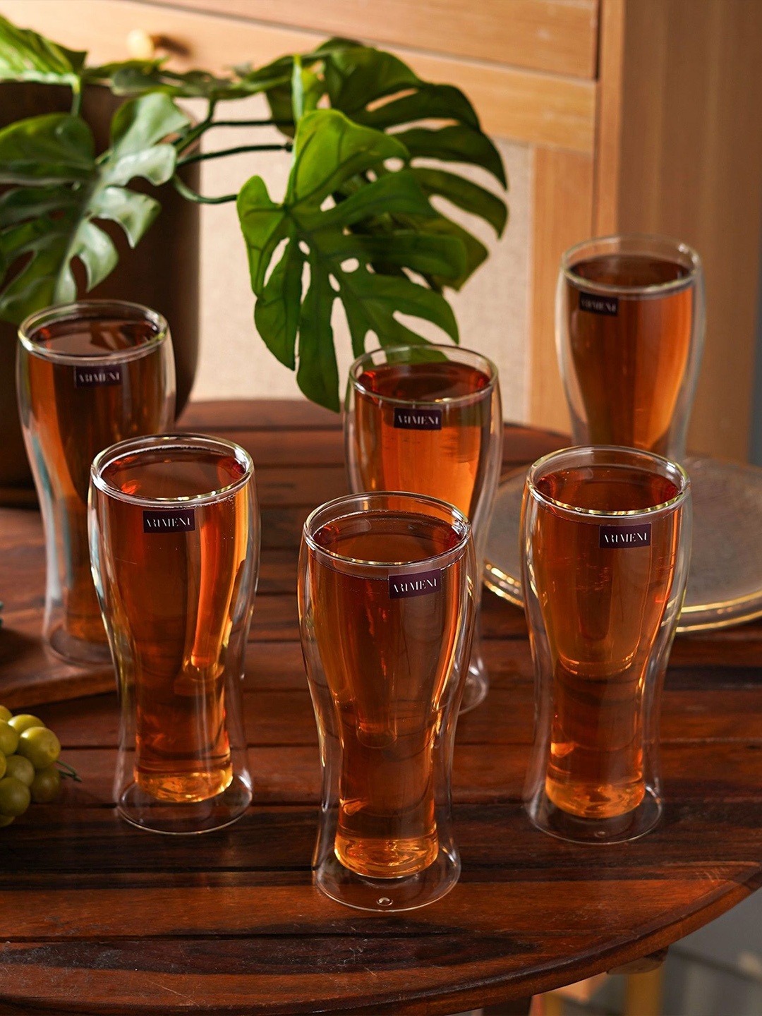 

THE ARTMENT Transparent 6 Pieces Large Beer Glasses 490 ml