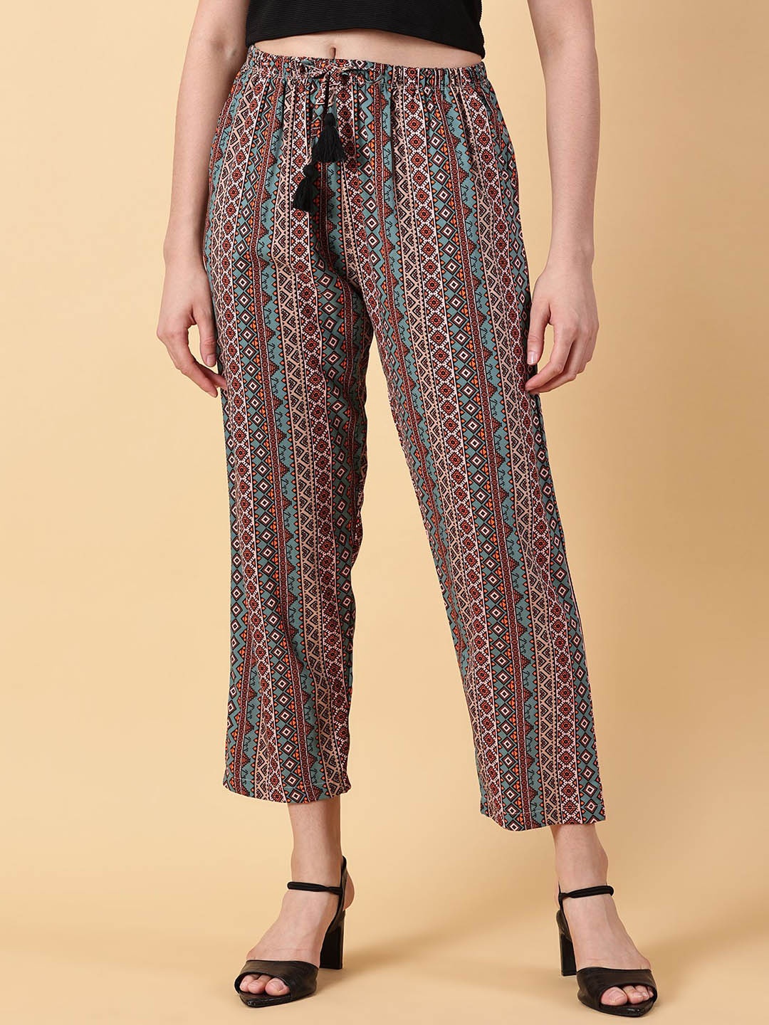 

PURPLE FLAUNT Striped Trouser, Brown