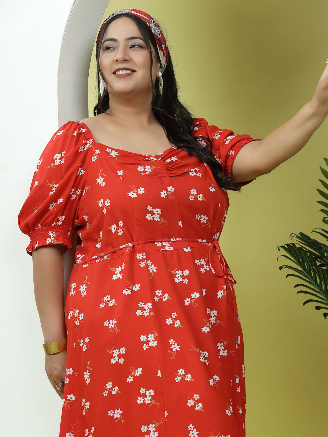 

EVERYDAY by ANI Plus Size Floral Print Fit & Flare Dress, Red