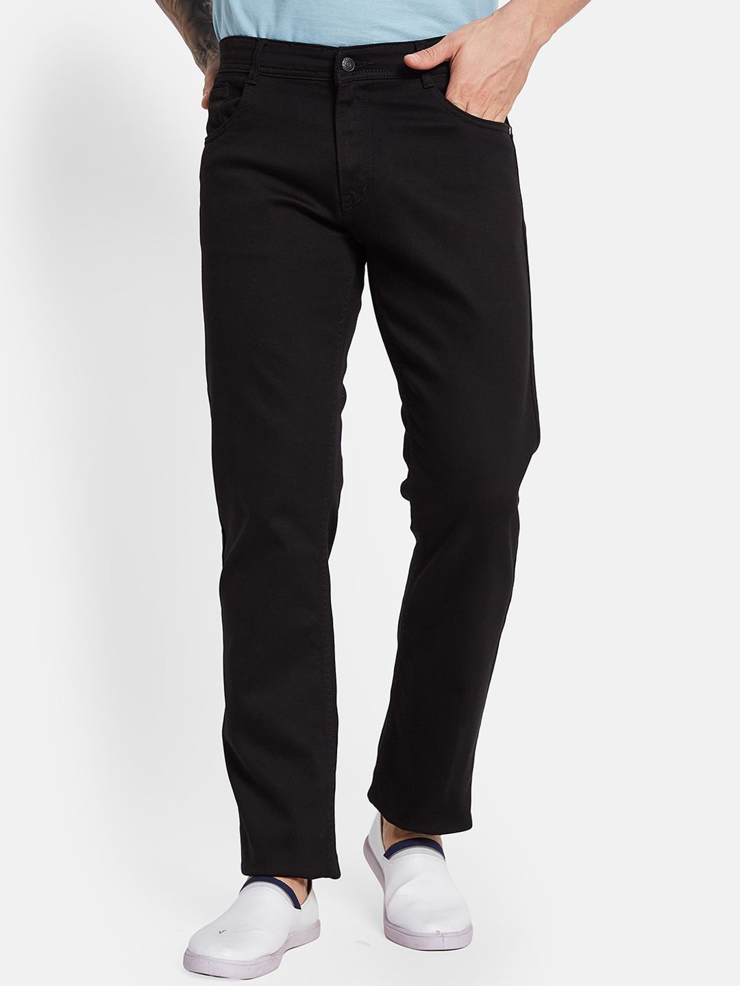

Octave Men Straight Fit Stretchable Jeans, Black