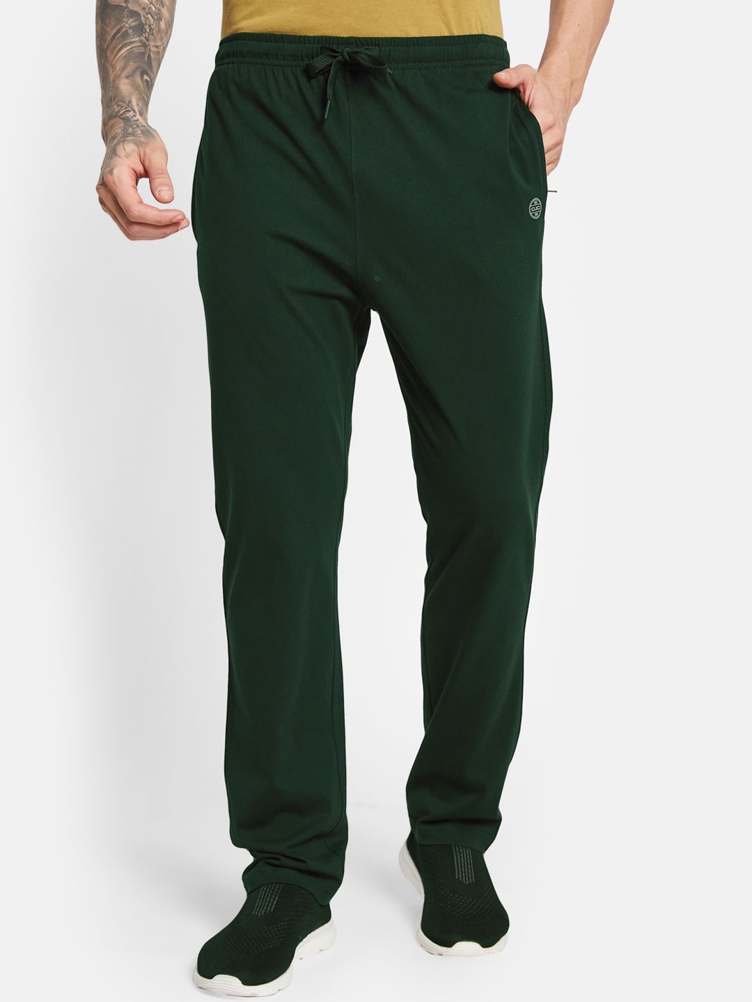 

Octave Men Cotton Mid Rise Track Pants, Green