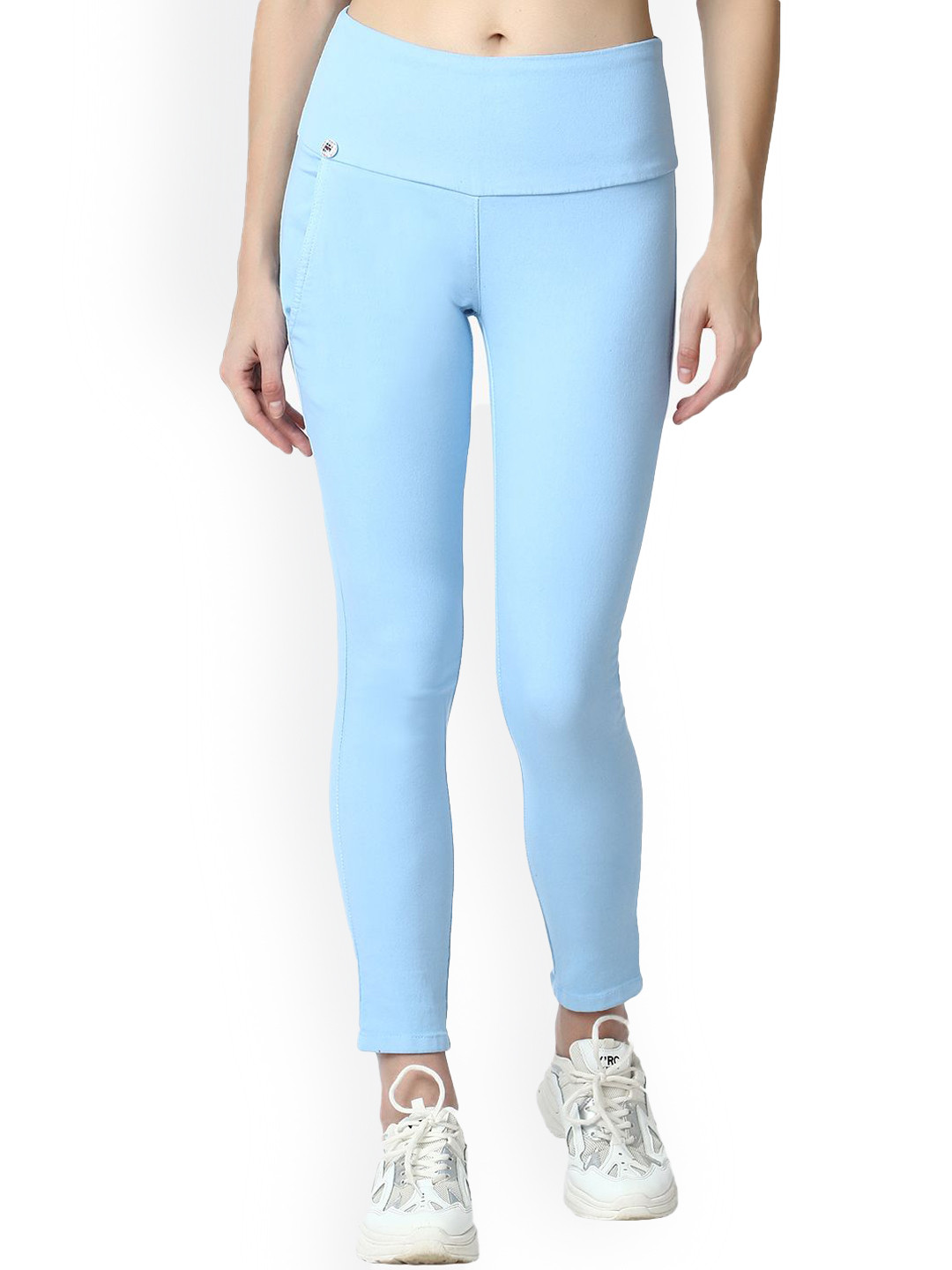 

3BUTTERFLIES Denim Ankle Length Tights, Blue