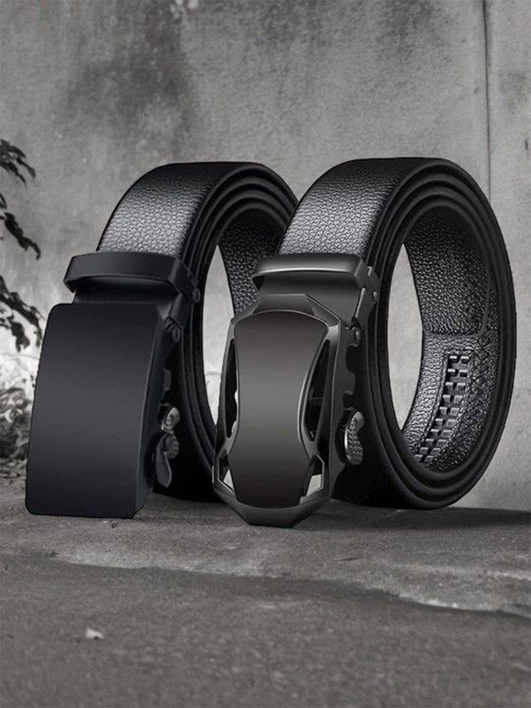 

The Roadster Lifestyle Co Men Set Of 2 Belts, Black