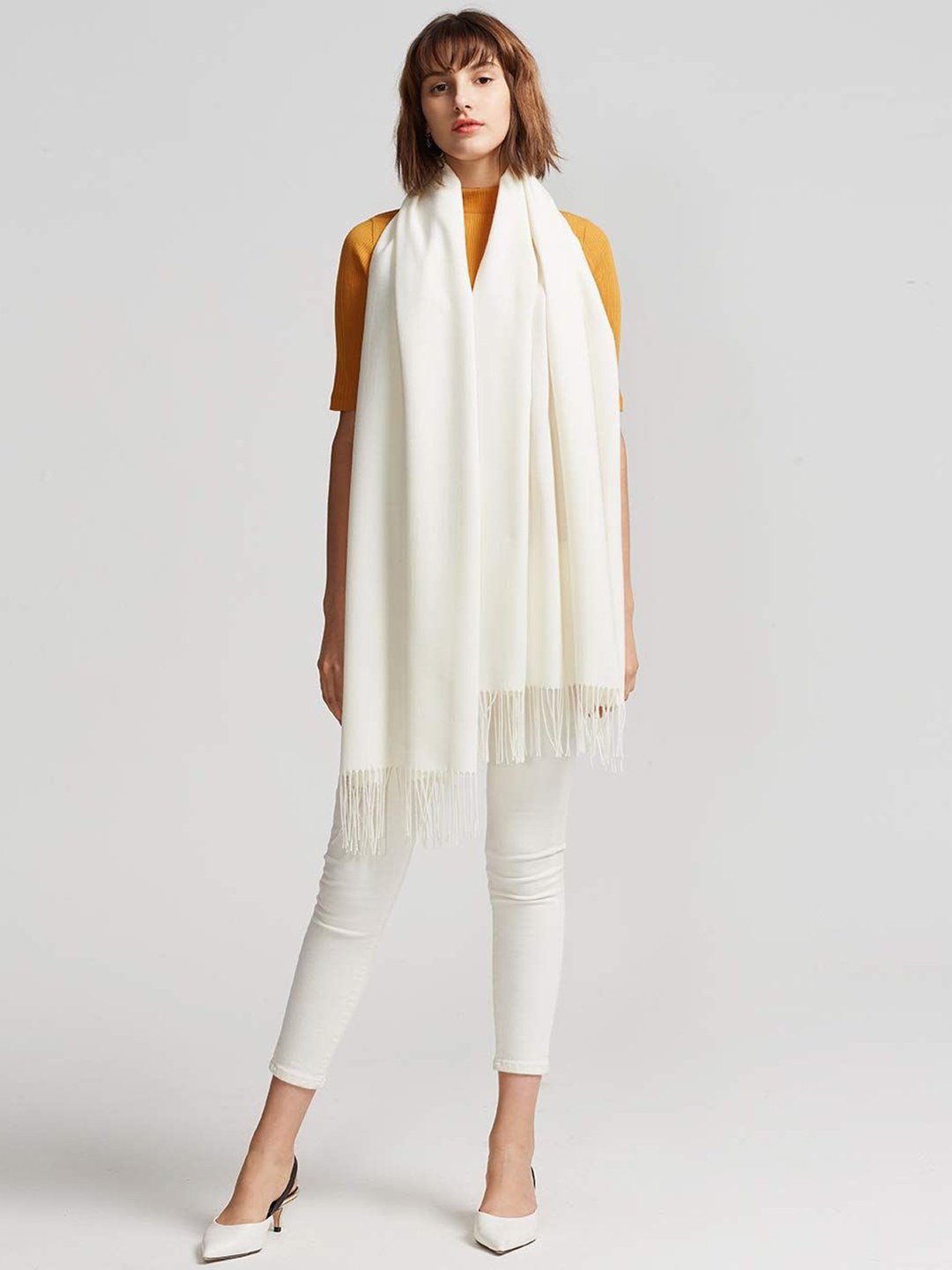 

Alexvyan Women Acrylic Mufflers, Off white