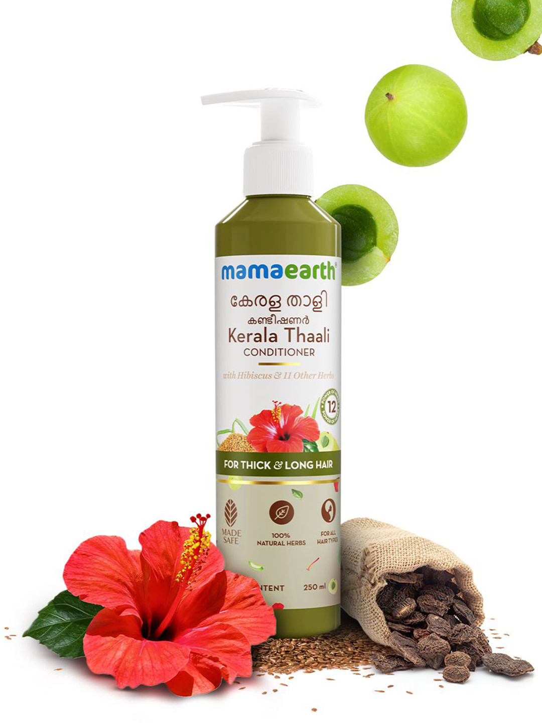 

Mamaearth Kerala Thaali Conditioner With Hibiscus & Amla - 250ml, White