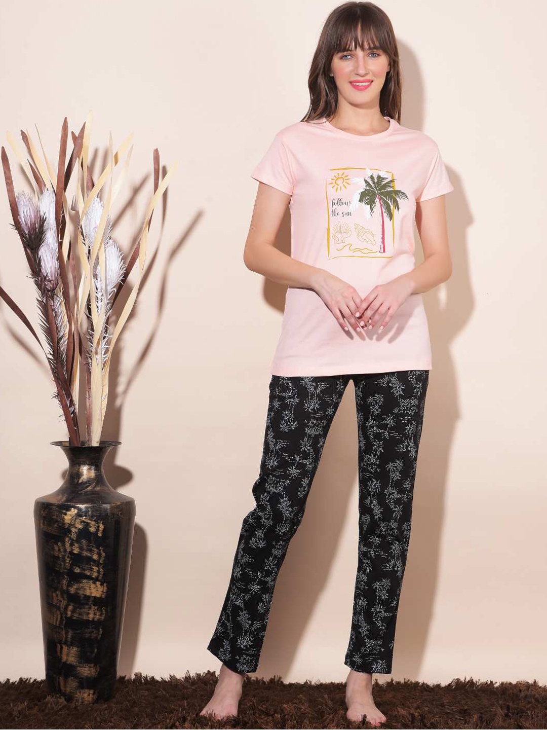 

Dollar Missy Graphic Printed Night Suit, Orange