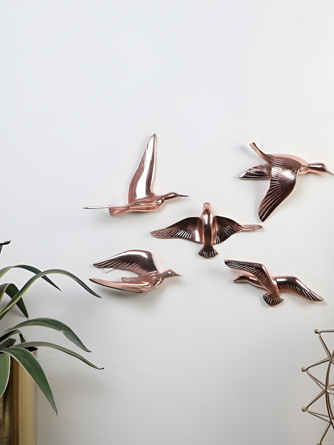 

Amaya Decors Copper toned 5 Pieces Metal Wall Decor