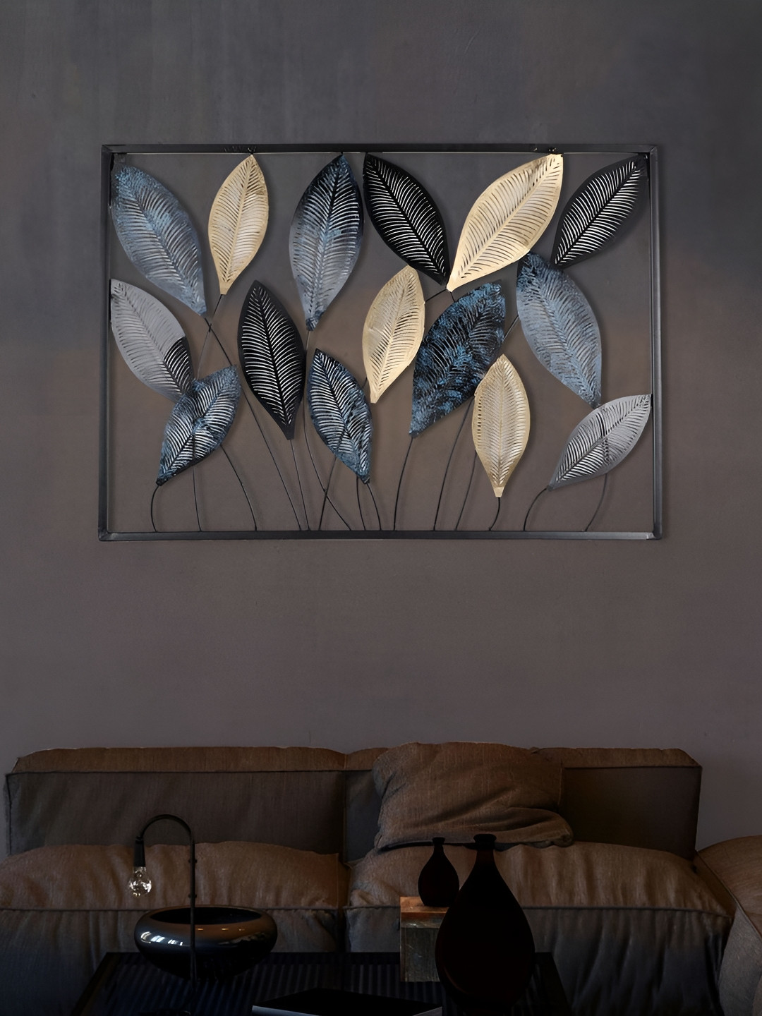 

Amaya Decors Black & Cream- Colored Metal Wall Hanging
