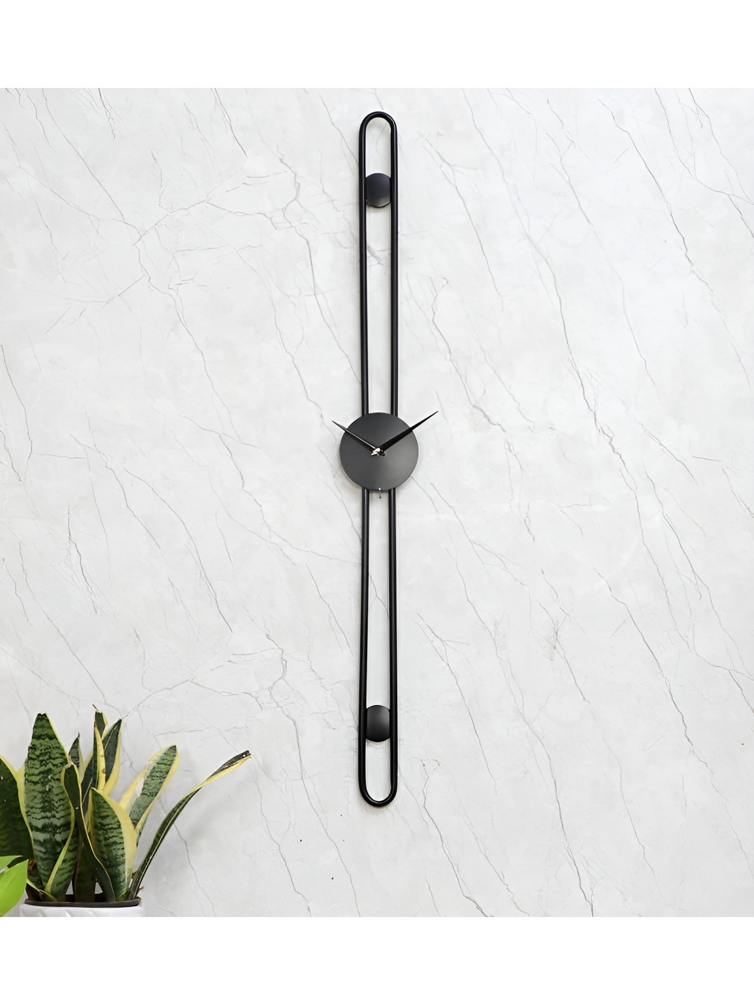 

Amaya Decors Black Long Striped Wall Clock