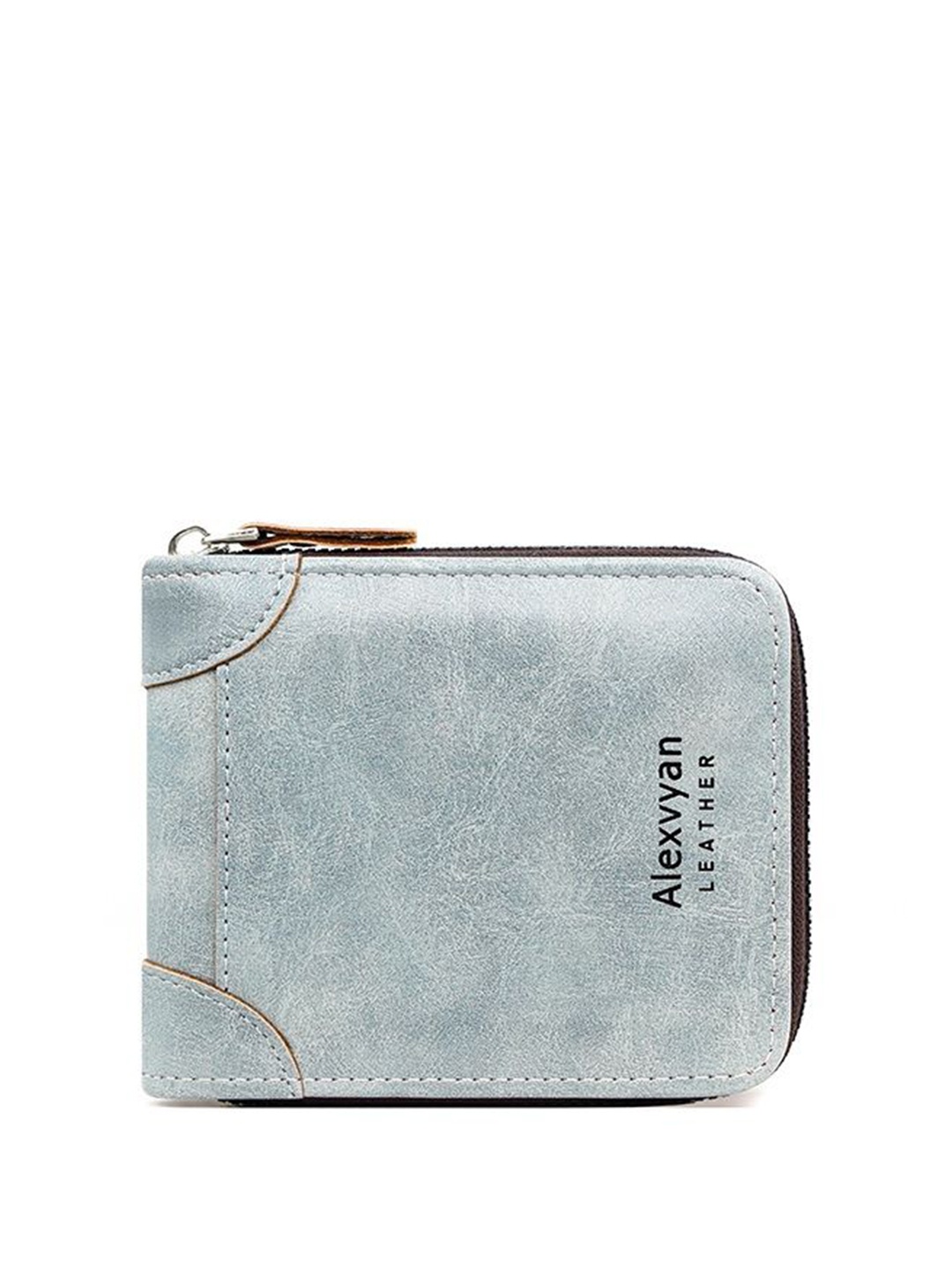 

Alexvyan Women Brand Logo Printed Zip Around Wallet, Blue