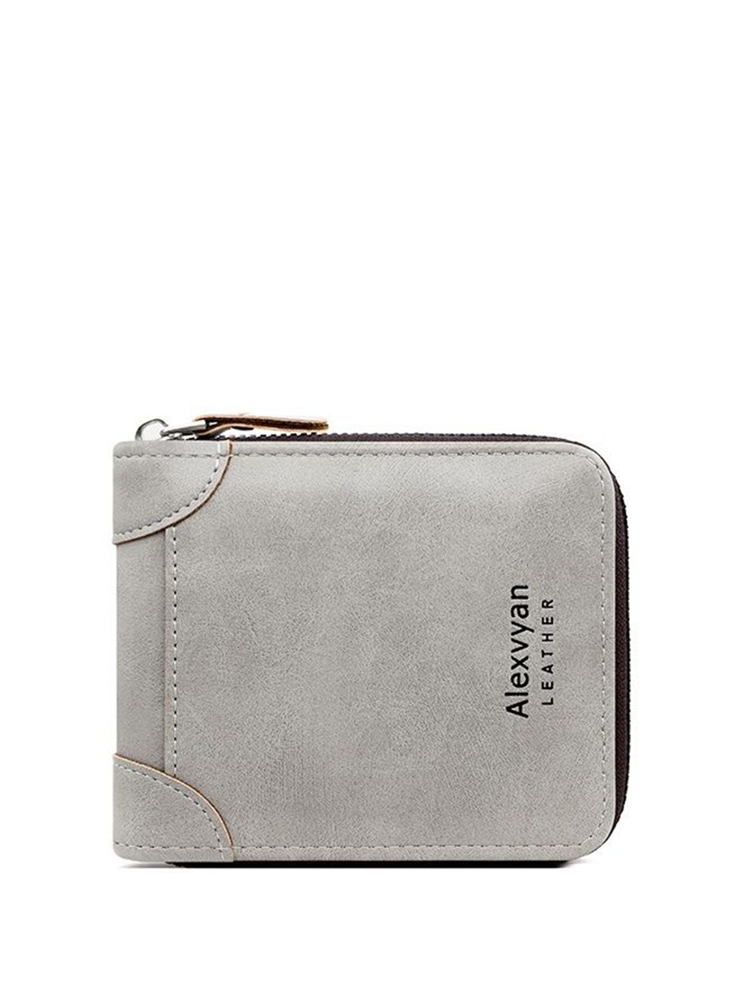

Alexvyan Women Brand Logo Printed Zip Around Wallet, Grey