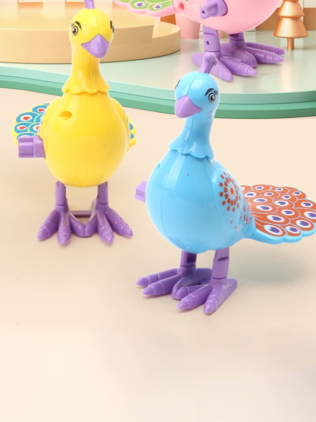 

ADKD Kids Set Of 2 Walking Peacock Key Toys, Purple