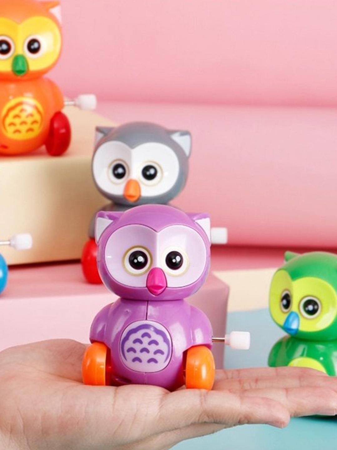 

ADKD Set Of 2 Walking Owl Key Toys, Pink