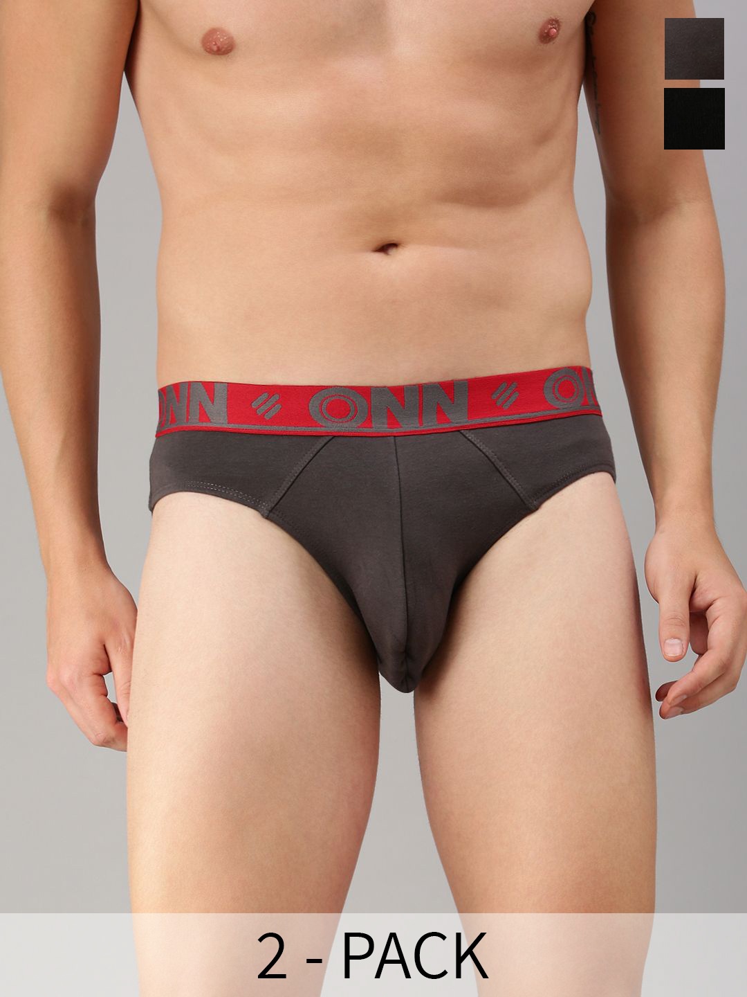 

ONN Pack Of 3 Mid-Rise Combed Cotton Basic Briefs ONN_271_AST1_3PC, Black