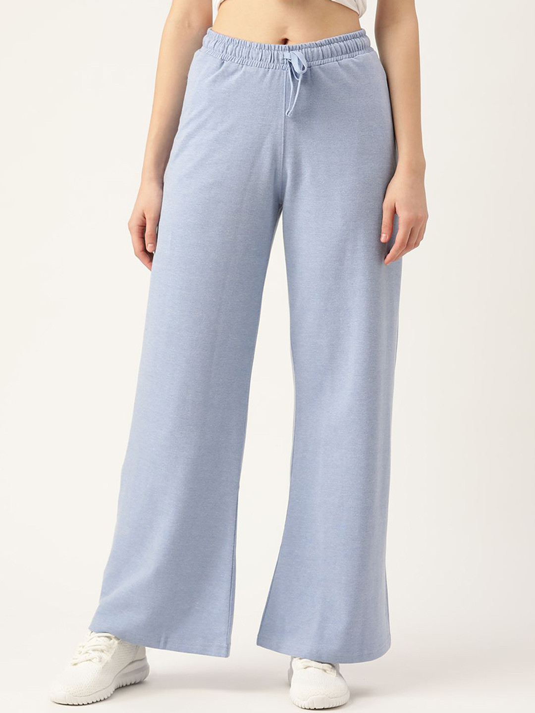 

FEMEA Women Cotton Wide Leg Track Pants, Blue