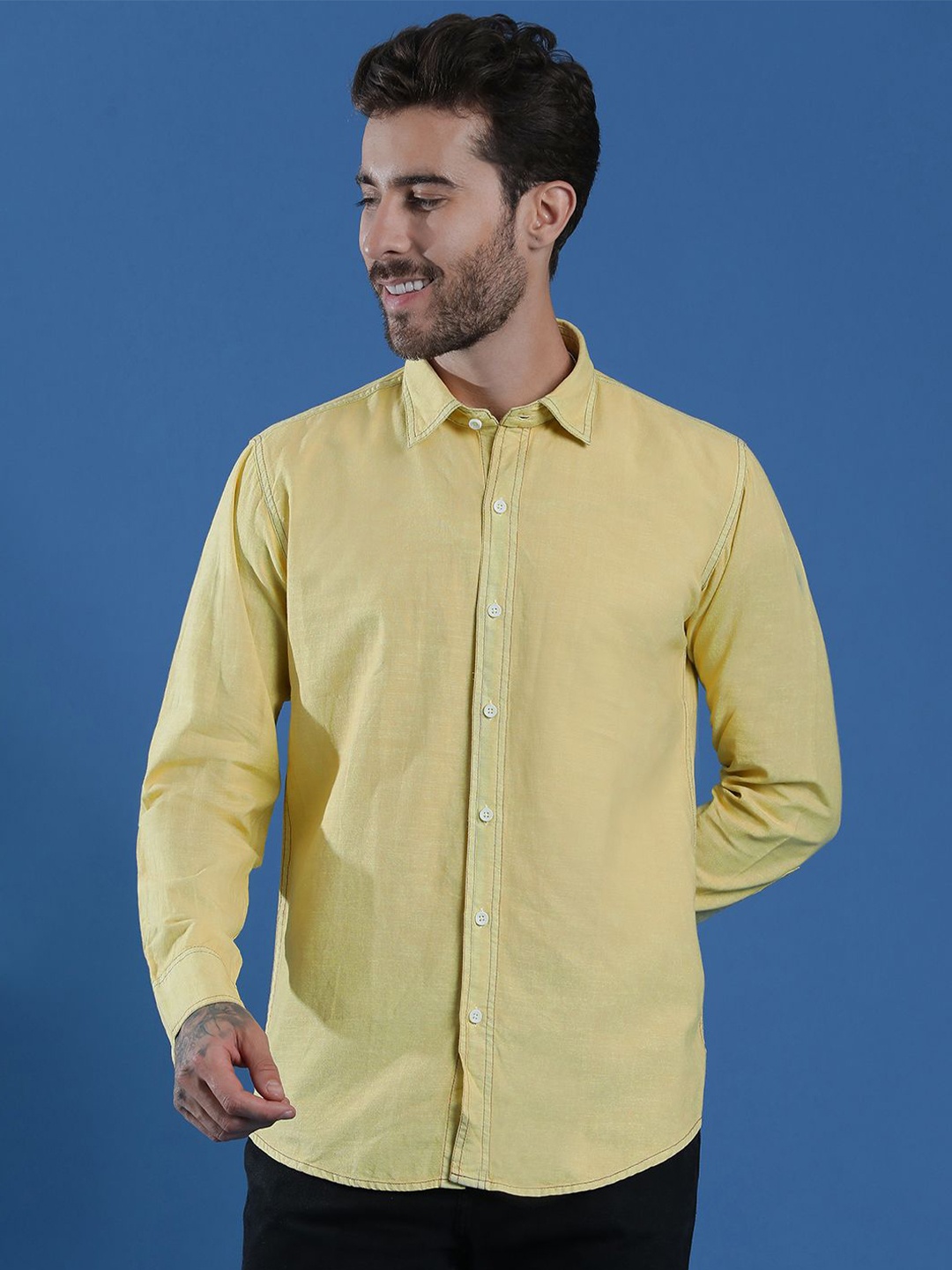 

EPPE Men Smart Opaque Casual Shirt, Mustard