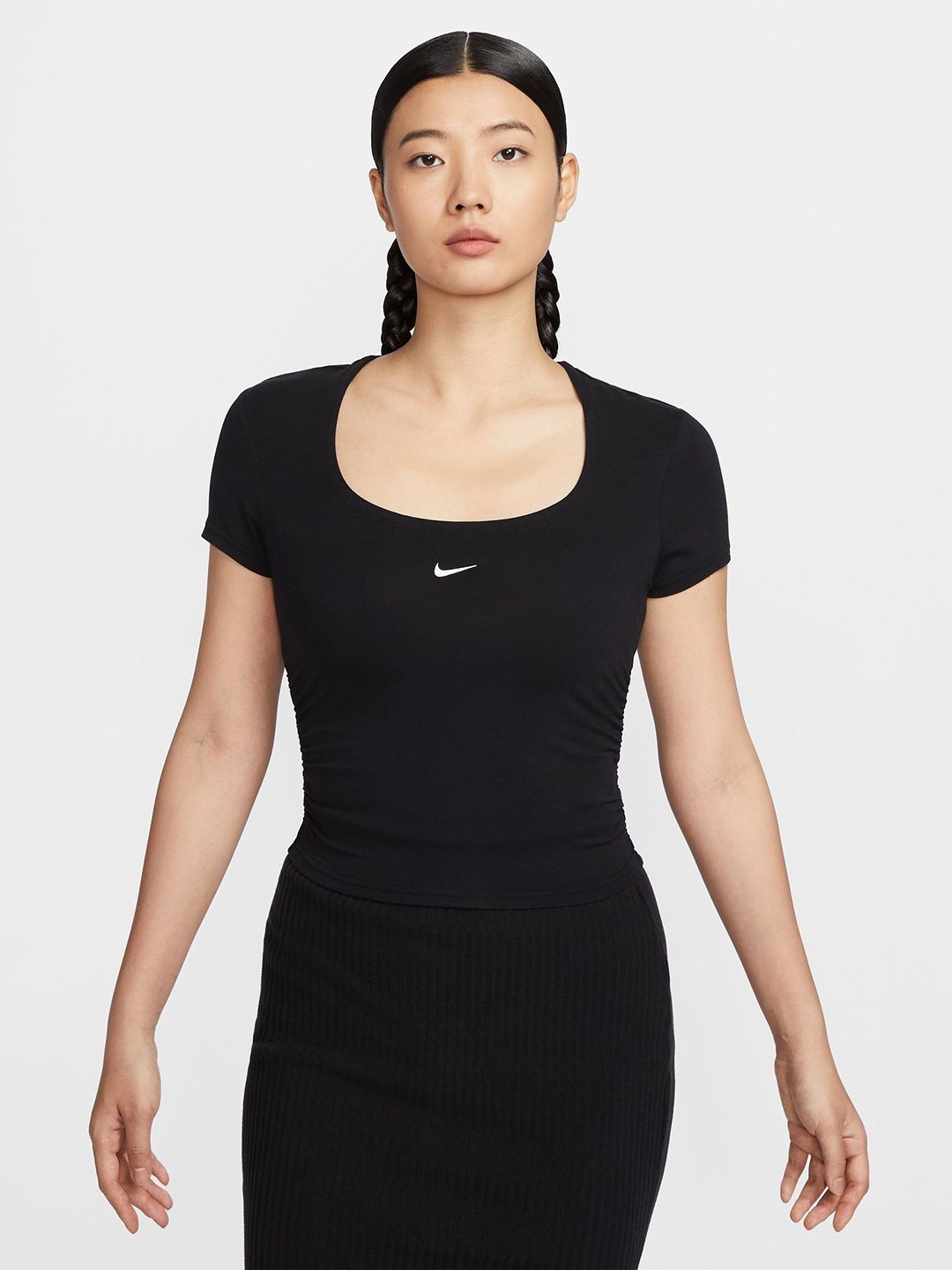 

Nike Women Sportswear Scoop Neck Top, Black