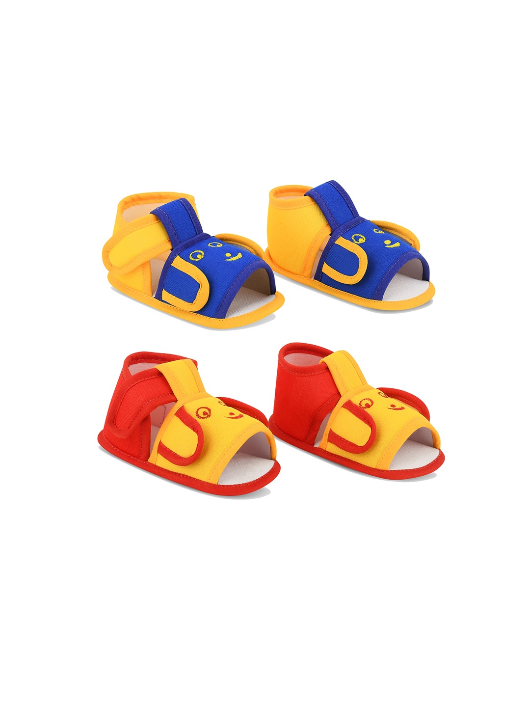 

Smartots Unisex Kids Pair Of 2 Printed Cotton Booties, Yellow