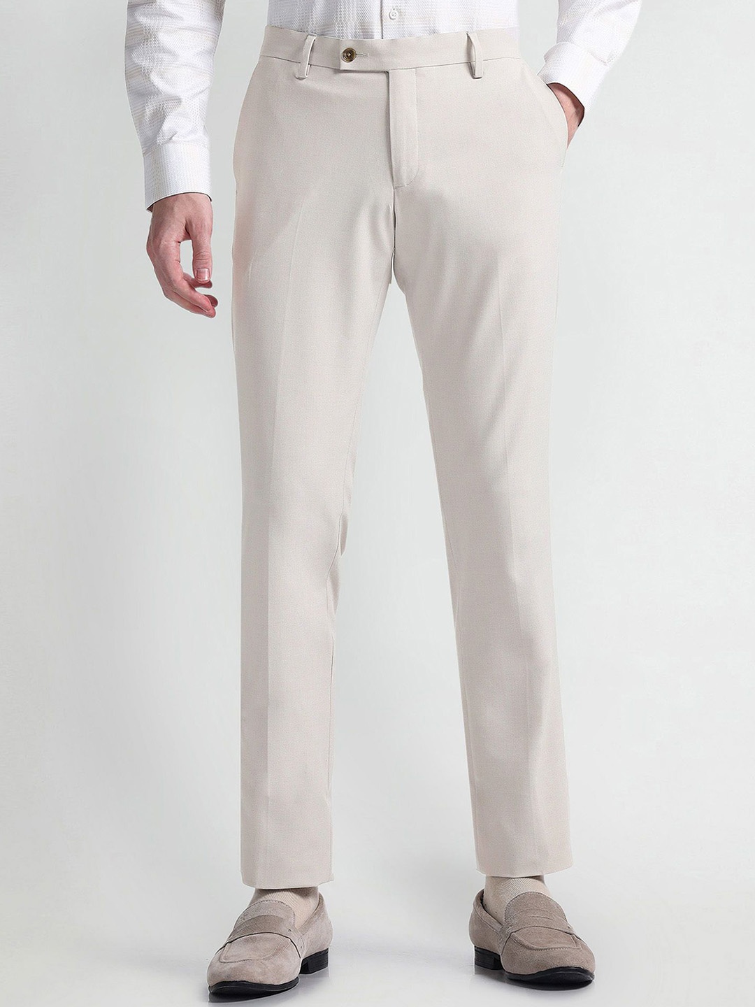 

Arrow Men Formal Trousers, Beige