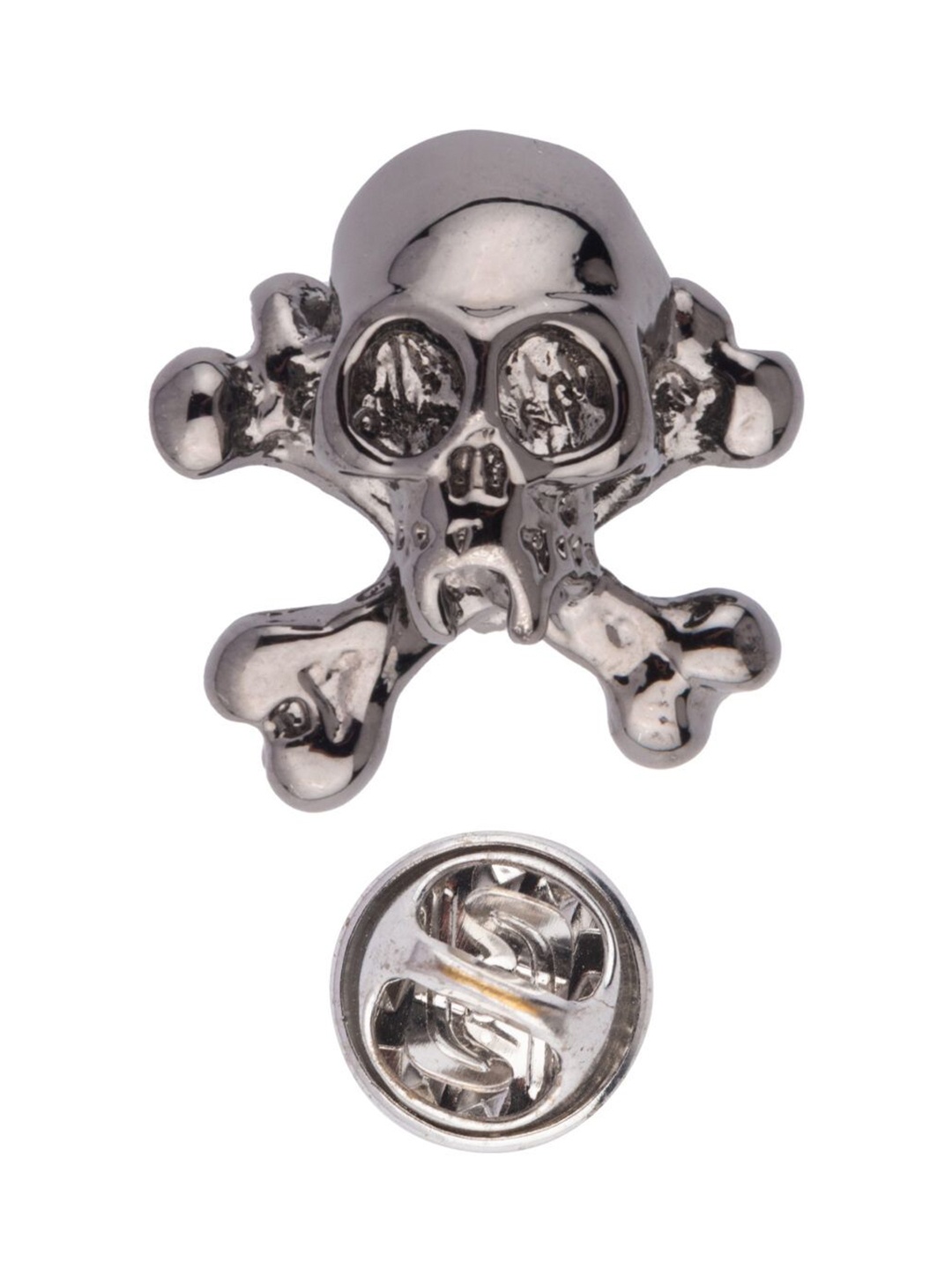 

The Tie Hub Men Danger Zone Gunmetal Lapel Pin Brooch, Grey