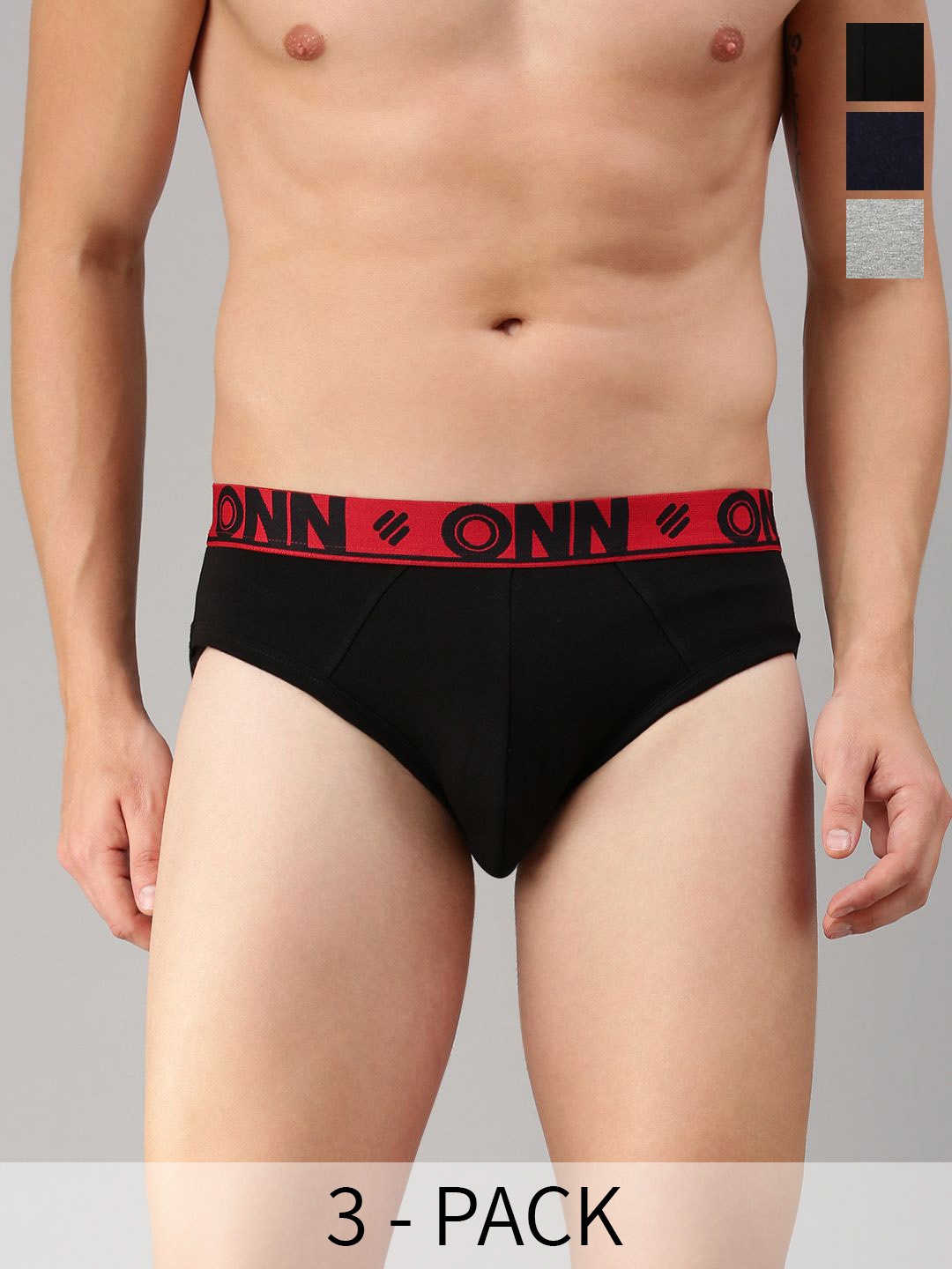 

ONN Pack Of 3 Assorted Pure Cotton Basic Briefs ONN_272_AST5_3PC