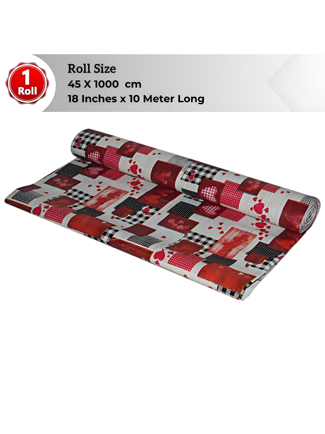 

Dakshya Industries Red & White Printed Water Resistant Shelf Liner Organiser