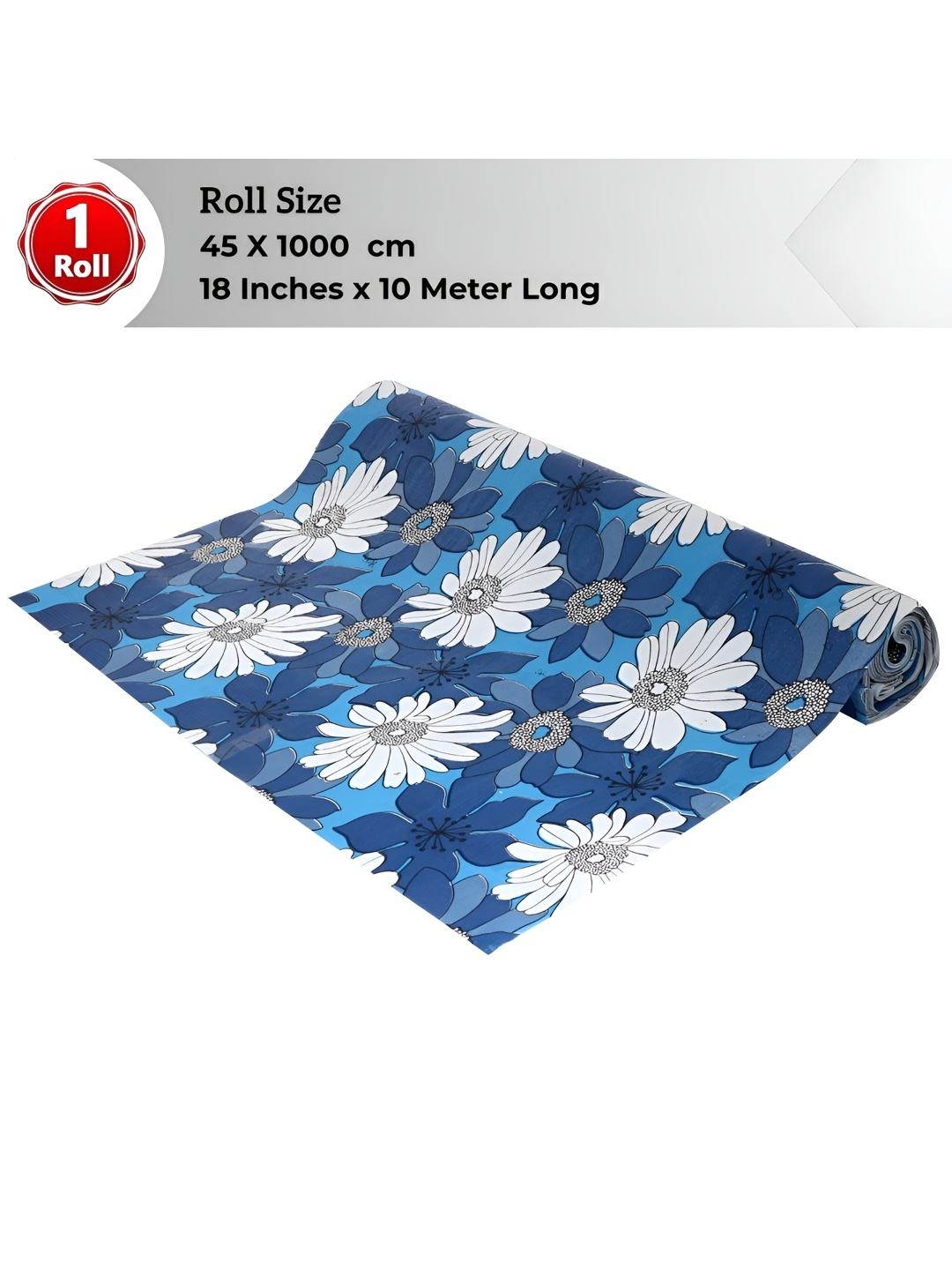 

Dakshya Industries Blue & White Floral Printed Water Resistant Shelf Liner Organiser