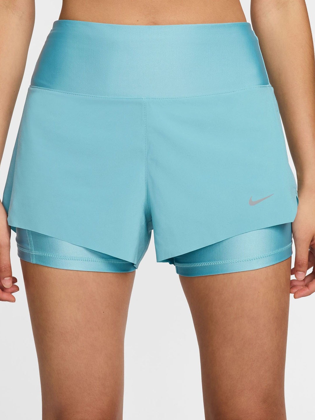 

Nike Dri-FIT Swift Women's Mid-Rise 8cm (approx.) 2-in-1 Running Shorts With Pockets, Blue