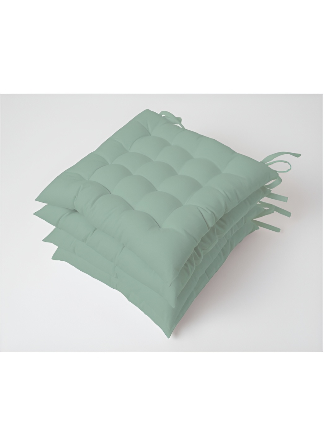 

SKANDA FAB Sea Green 4 Pieces Pure Cotton Square Shaped Comfortable Chair Pads