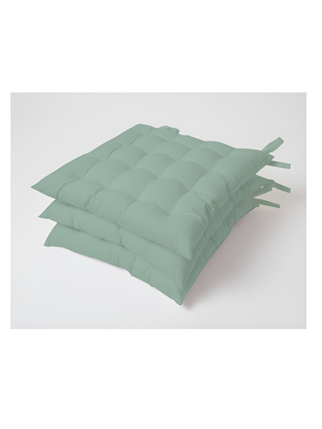 

SKANDA FAB Sea Green 3 Pieces Pure Cotton Chair Pads