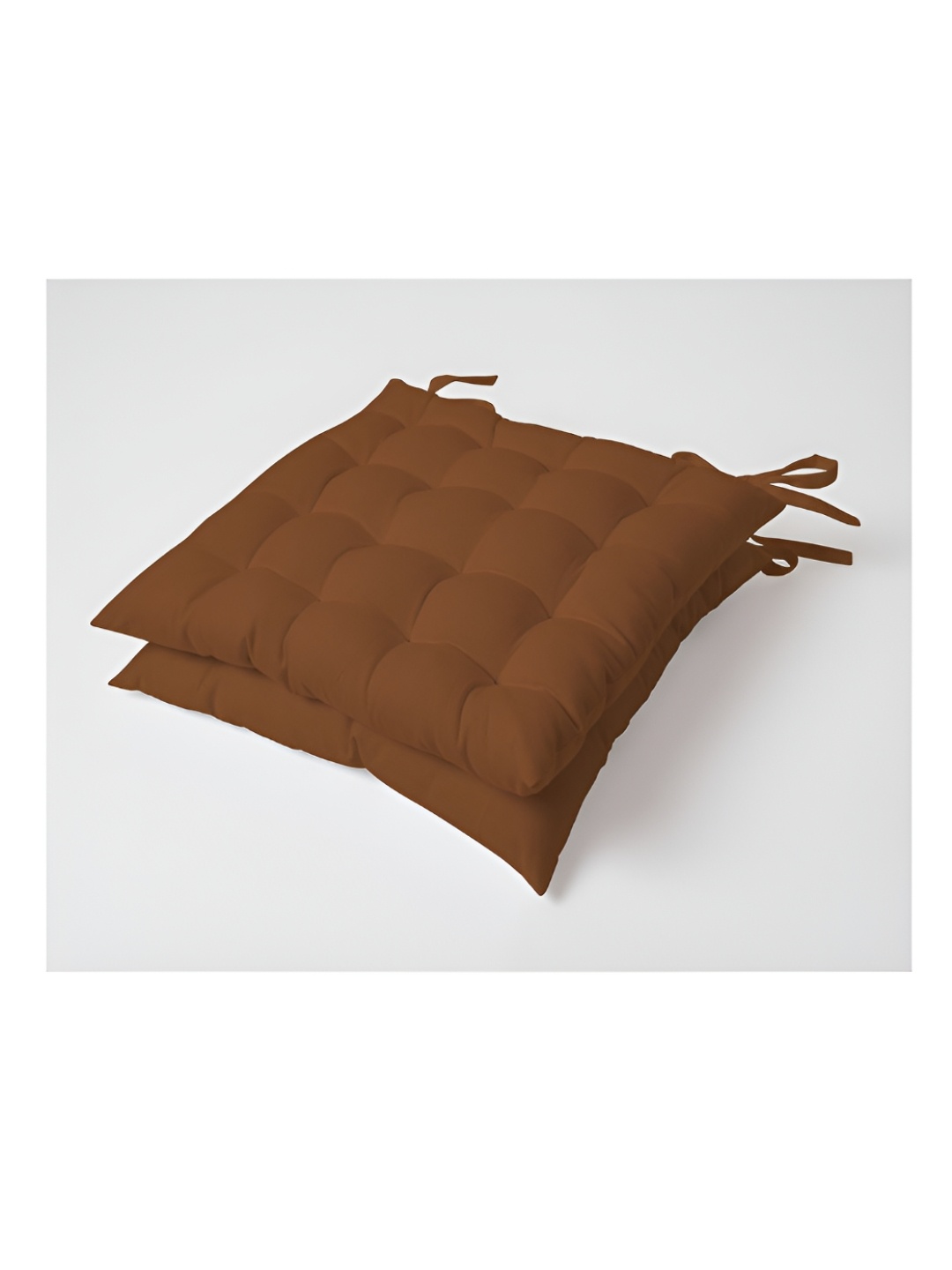 

SKANDA FAB Camel Brown 2 Pieces Cotton Chair Pads