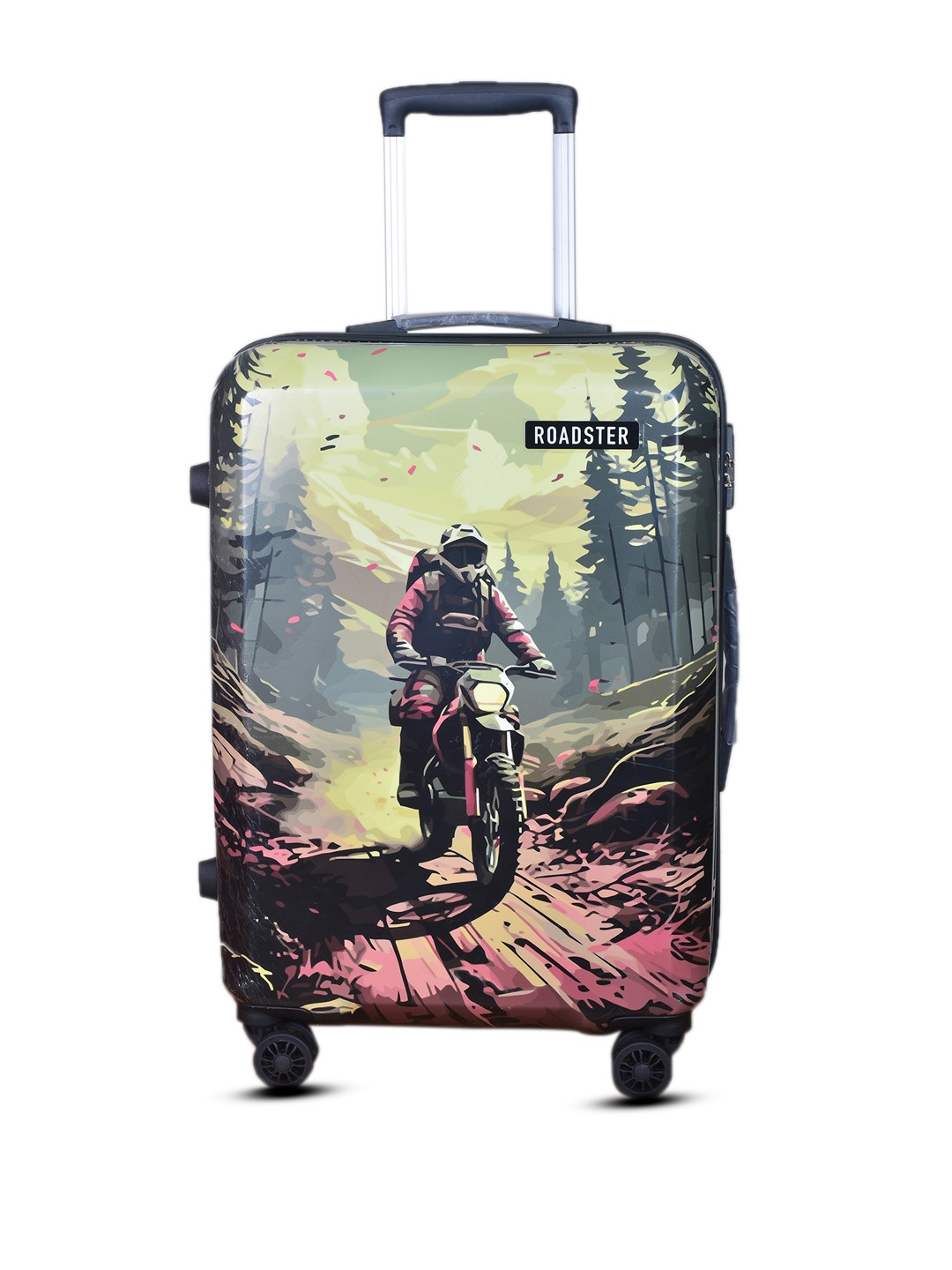 

Roadster Rider-Nightview Printed Cabin Trolley Suitcase, Multi