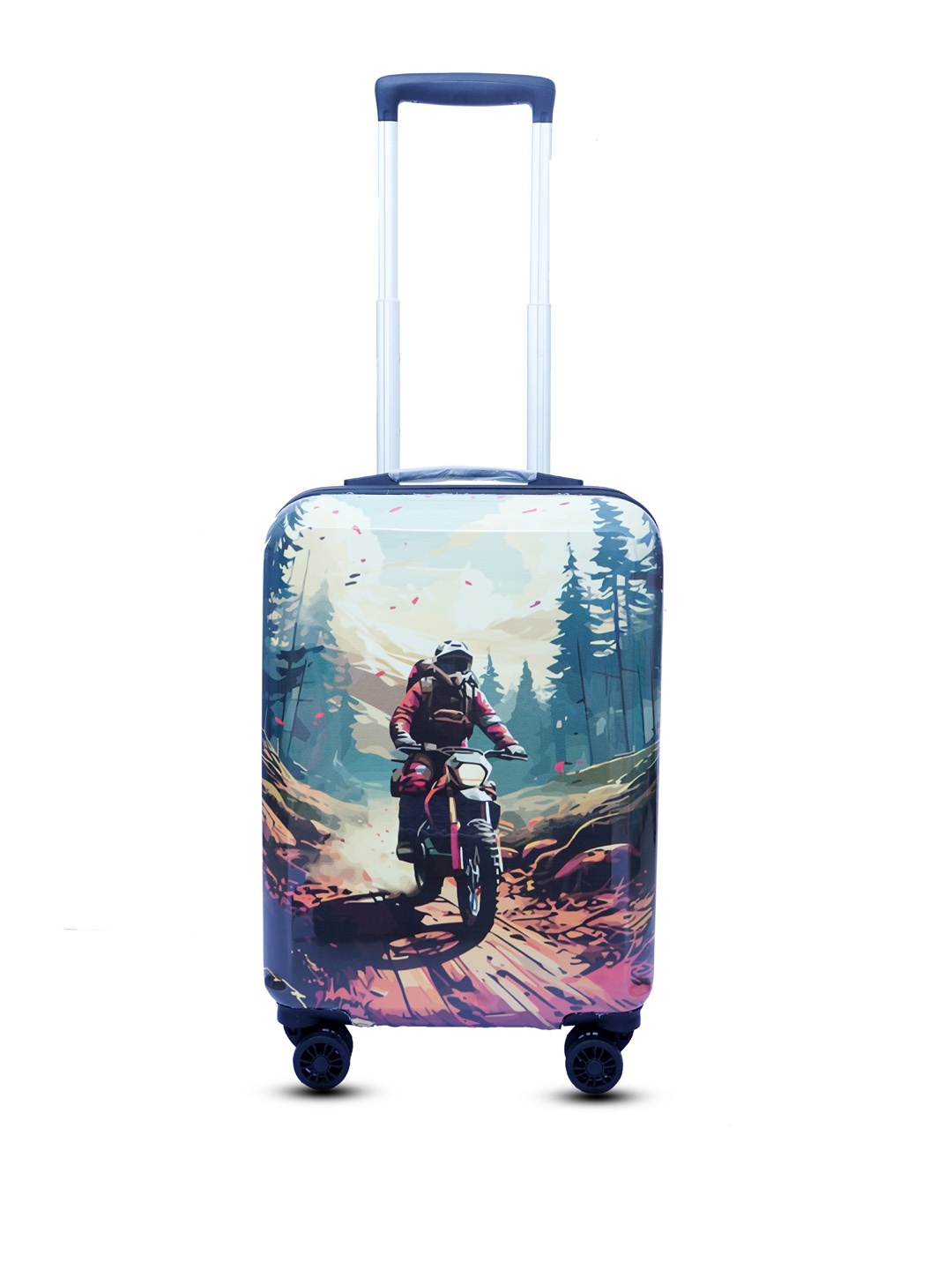 

Roadster Rider-Nightview Printed Medium Trolley Suitcase, Multi