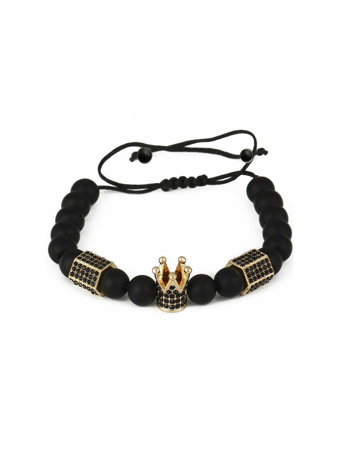 

Young & Forever Men Onyx Stone Beaded Charm Bracelet, Gold