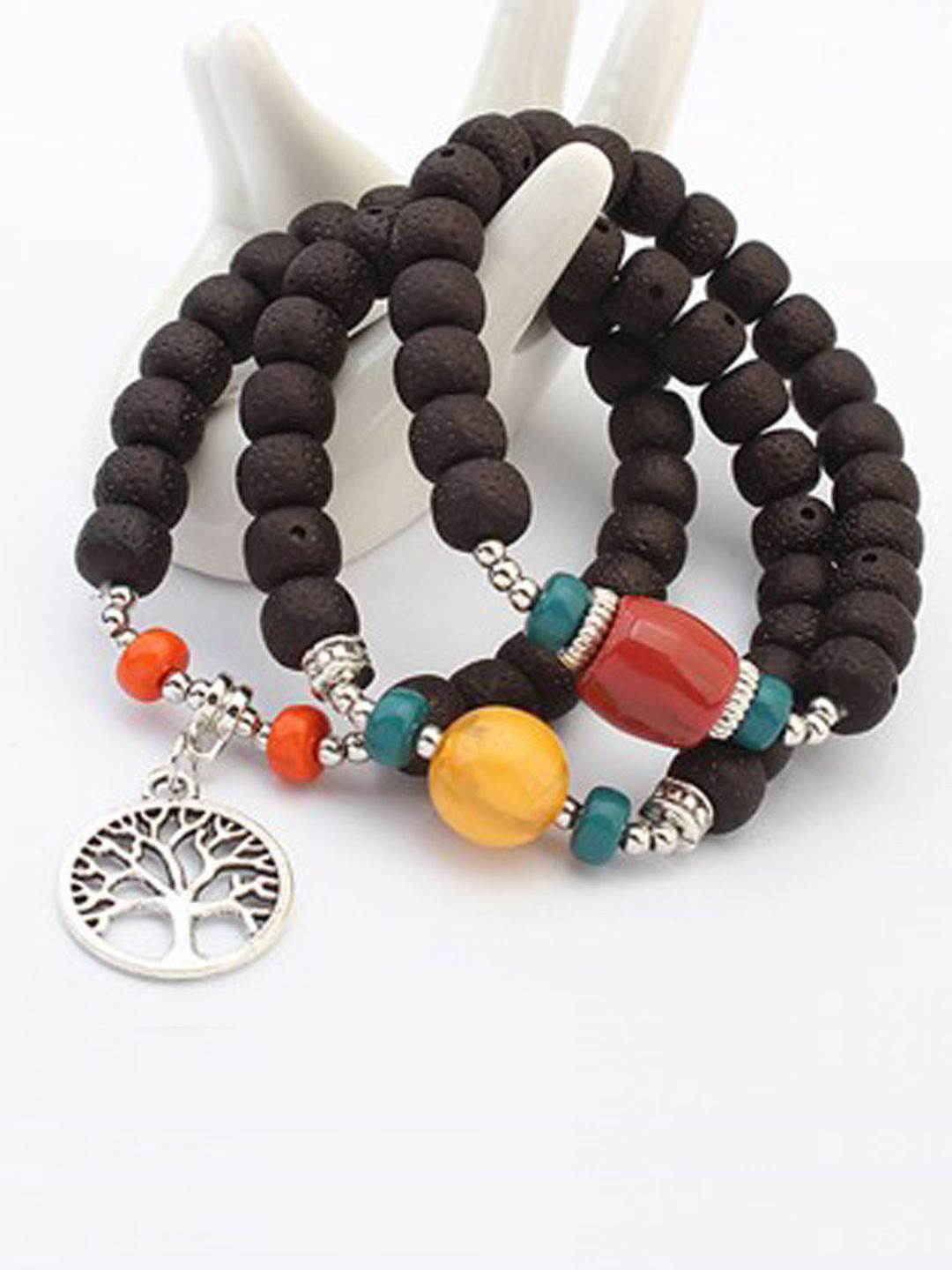 

Young & Forever Set of 3 Crystals Charm Bracelet, Black
