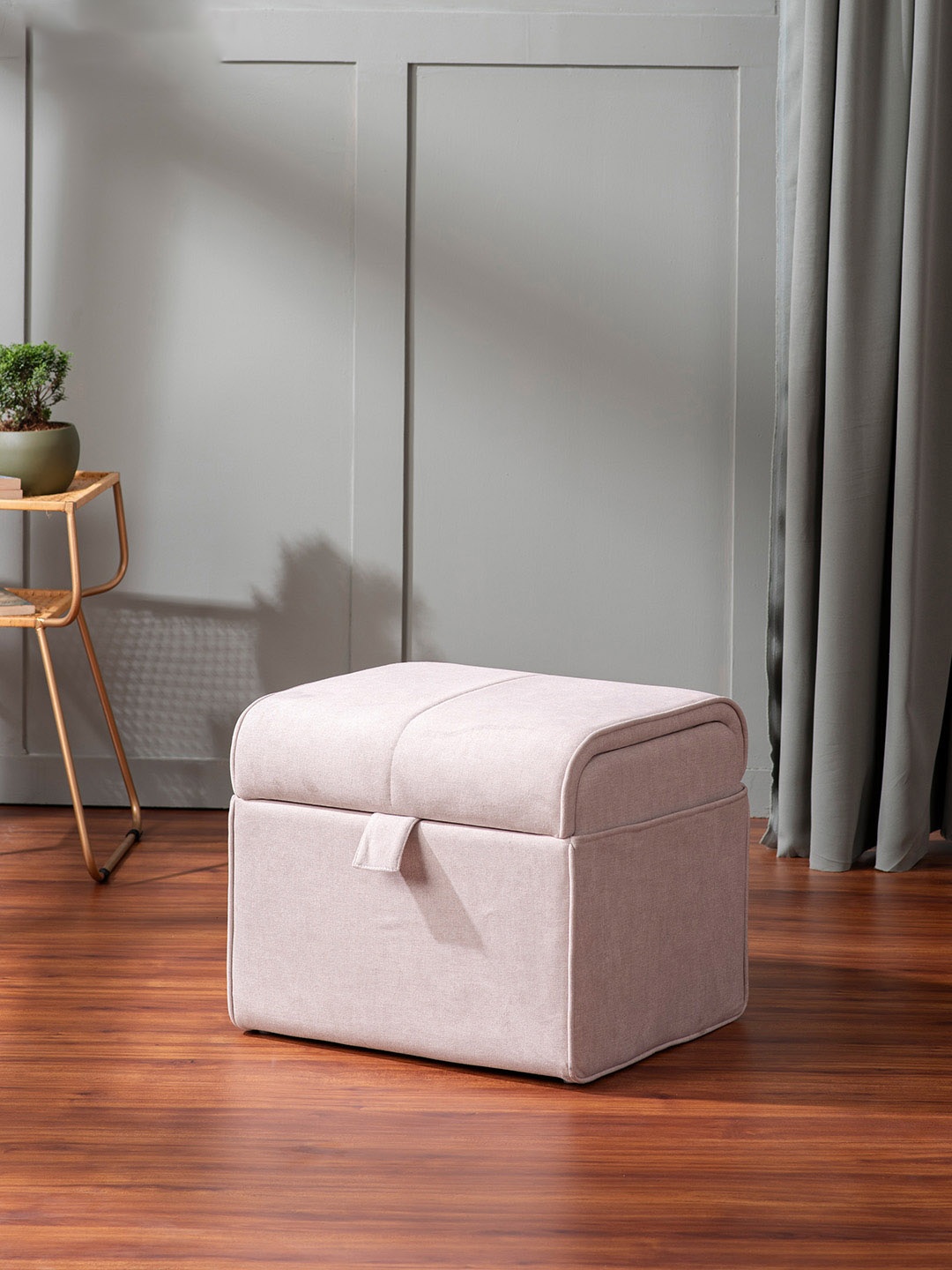 

nestroots Depot Collection Beige Square Storage Ottoman