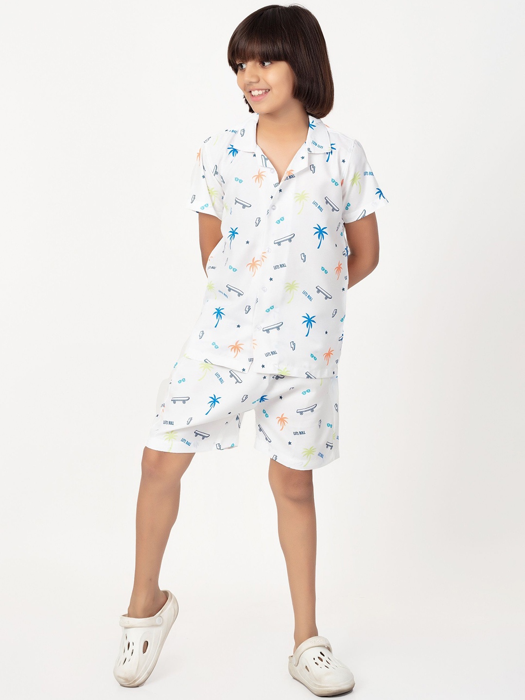 

Gavin Paris Kids Printed Shirt With Shorts, White