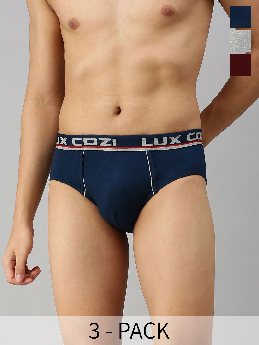 

Lux Cozi Pack Of 3 Cotton Basic Briefs COZI_BIGSHOT_BRF_AST5_3PC, Assorted