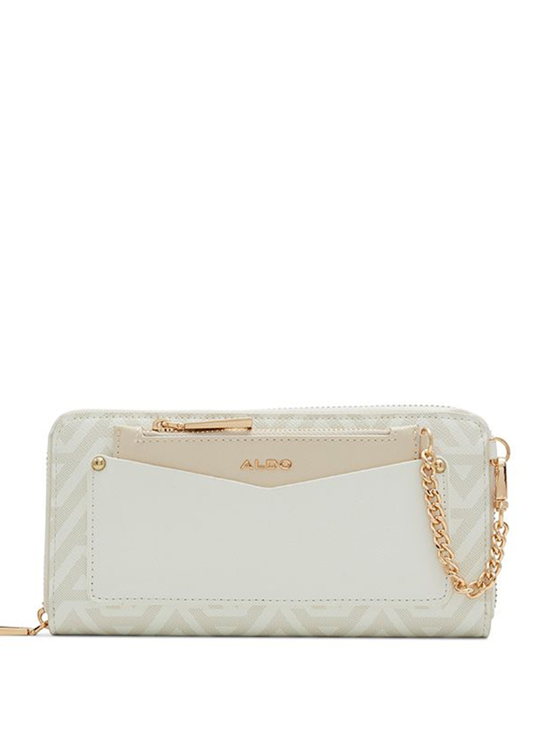 

ALDO Women Typography Printed Zip Around Wallet, Beige