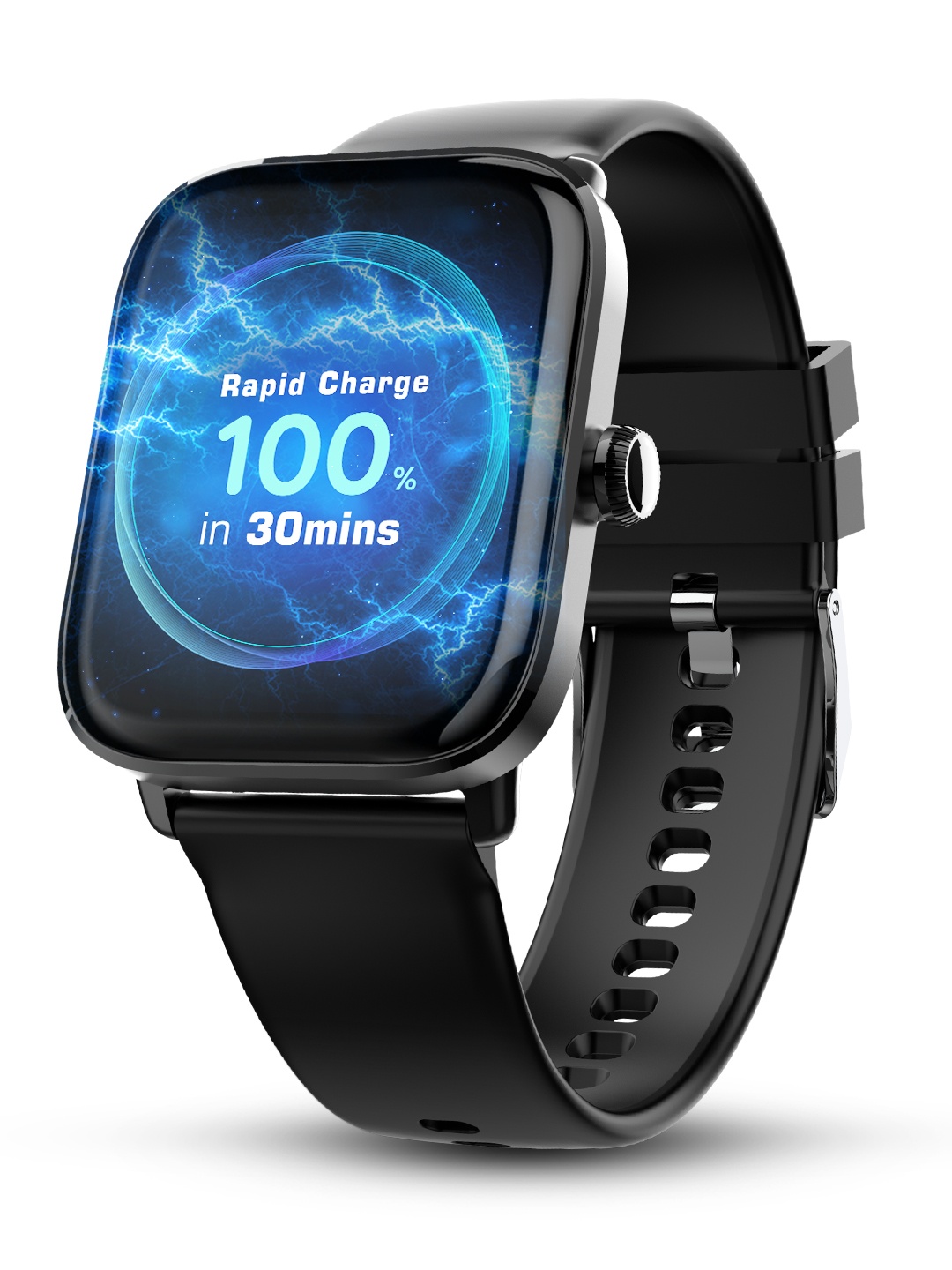 

pebble Ultra Rapid 30 Min Full Charge 1.83" HD Display, Premium Metal Built Smartwatch, Black