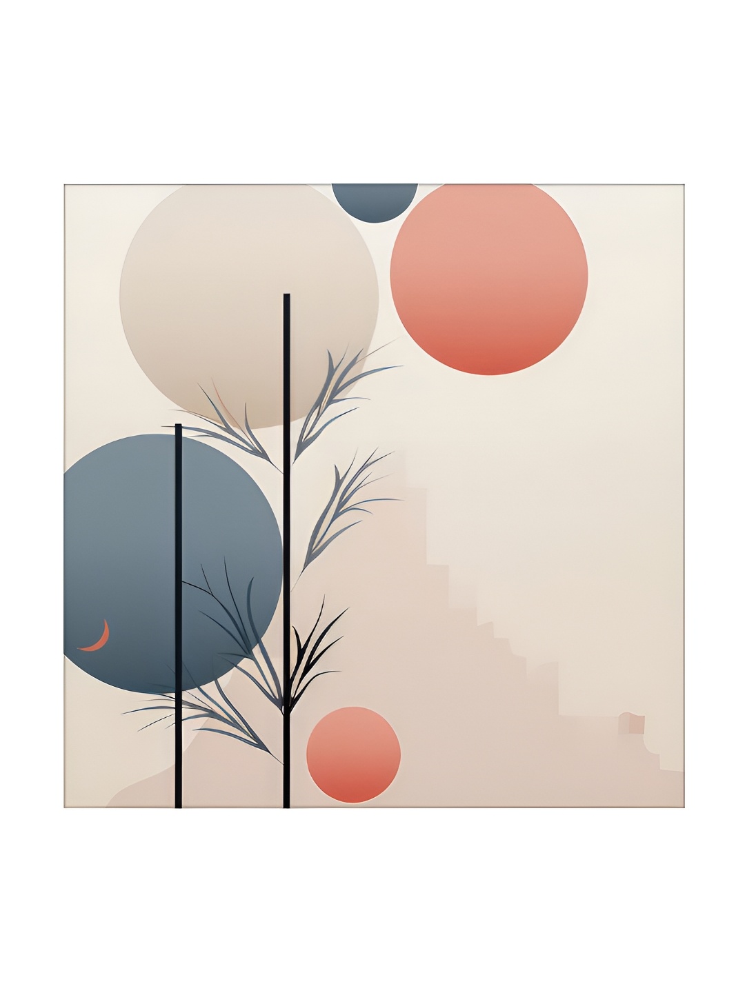 

RANDOM Peach & Grey Canvas Floral and Botanical Wall Art