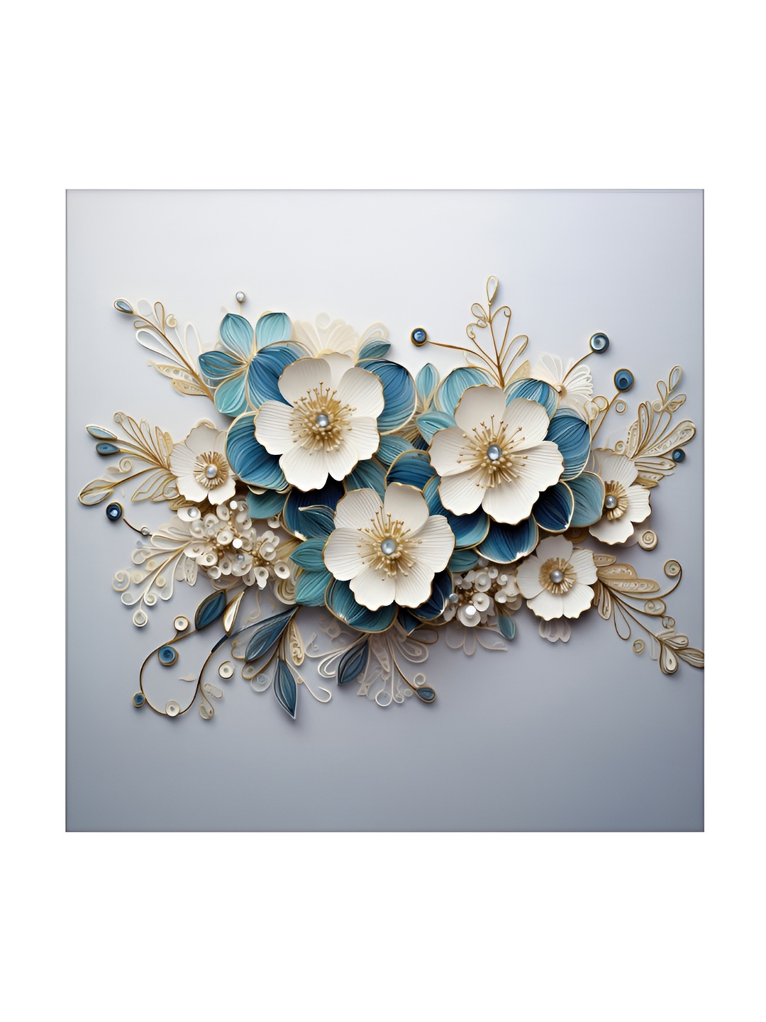 

RANDOM Grey & Blue Canvas Floral and Botanical Wall Art