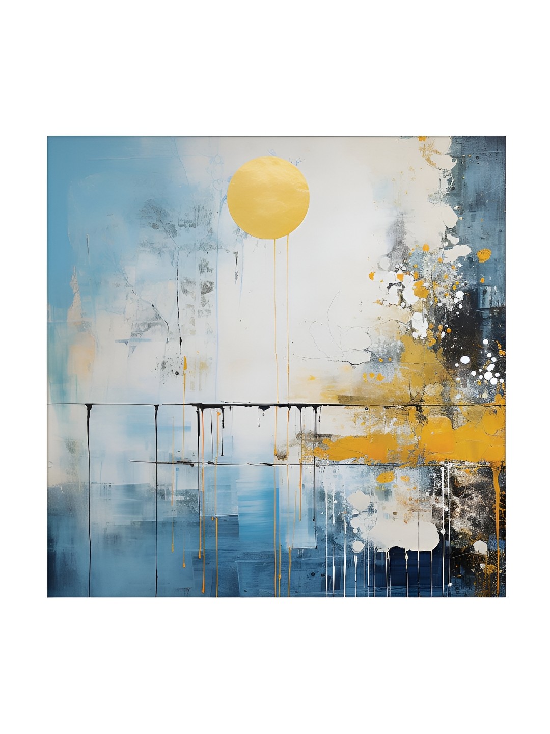 

RANDOM White & Blue Canvas Abstract Wall Art