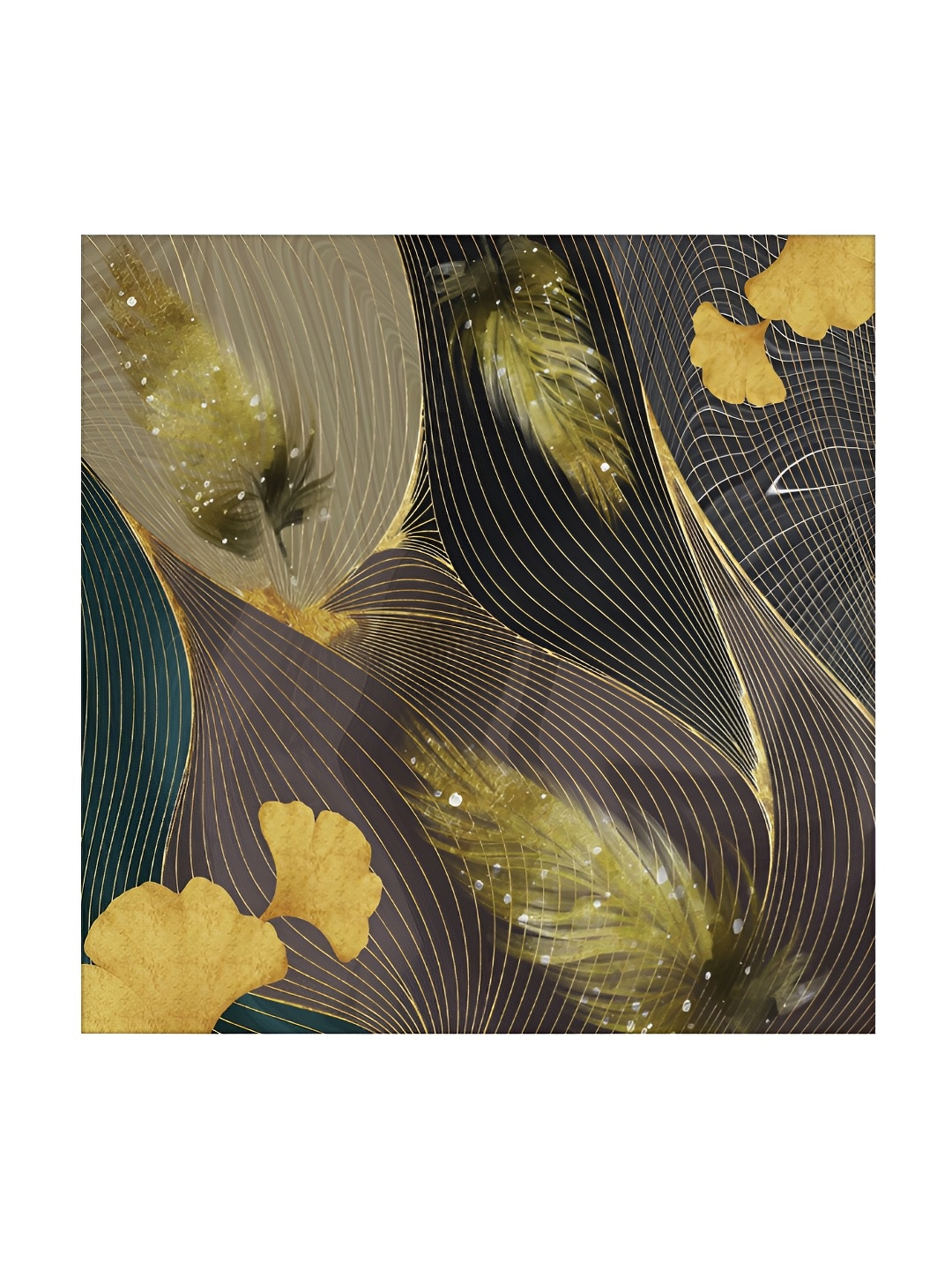 

RANDOM Gold-Toned & Brown Canvas Floral and Botanical Wall Art