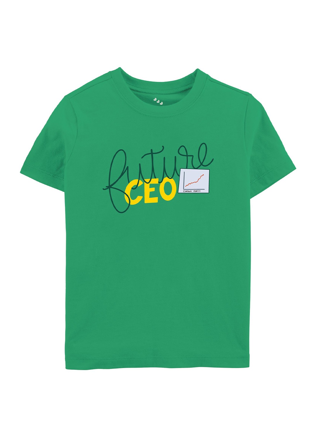 

Zeezeezoo Kids Future CEO Printed Applique T-shirt, Green